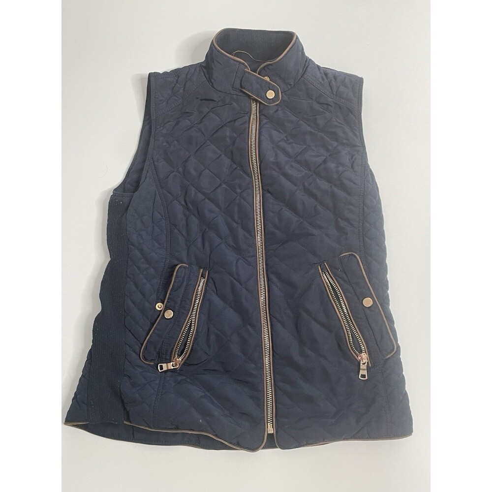 Zara Women Medium Blue Zipup Vest Jacket   ( S ) - Picture 2 of 16